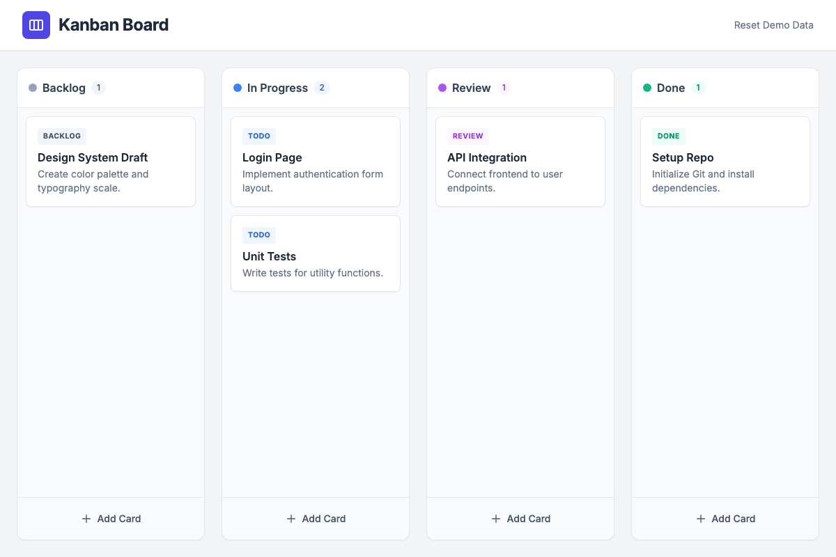 Gemini 3 Pro Kanban Board